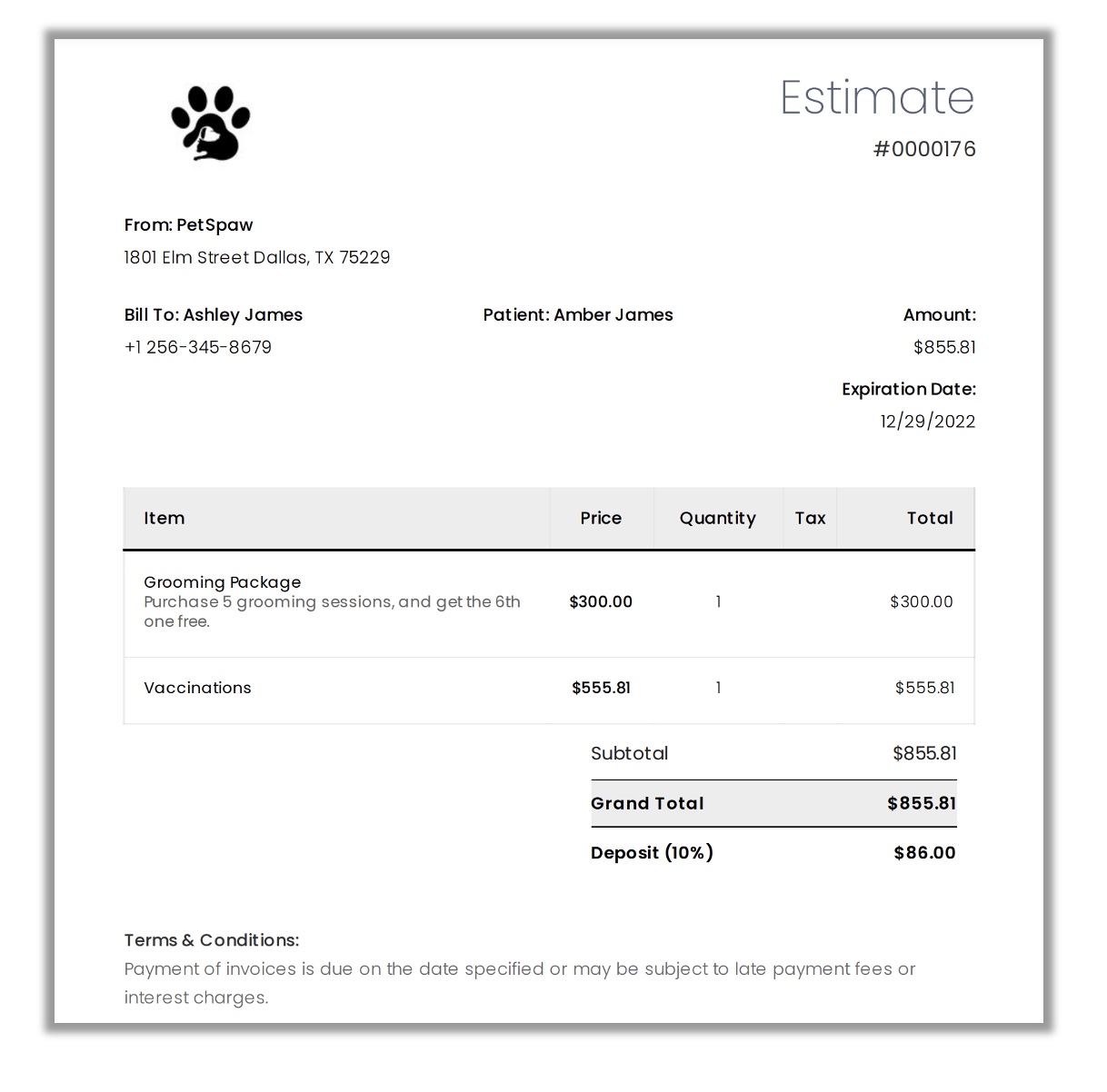 request-a-deposit-on-an-estimate-thryv