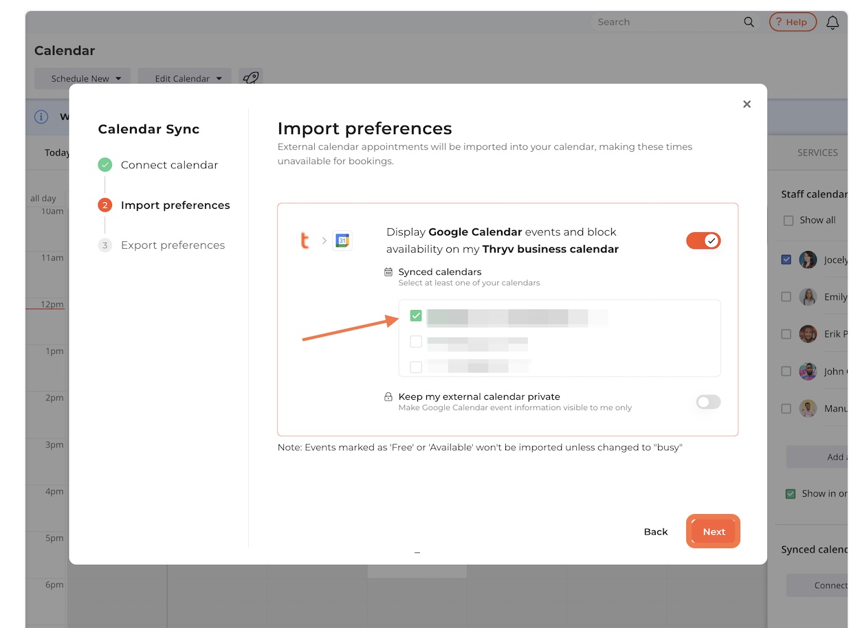Sync Your Google Calendar Thryv