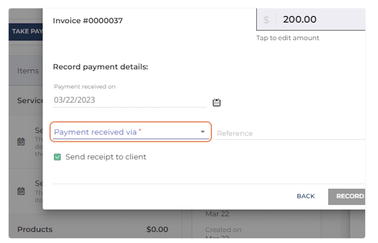 Take a Payment on an Invoice – Thryv