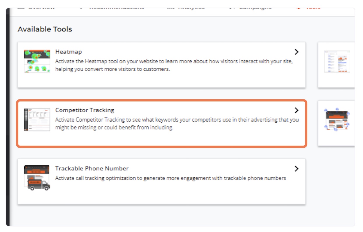 Add a Competitor to Competitor Tracking Thryv
