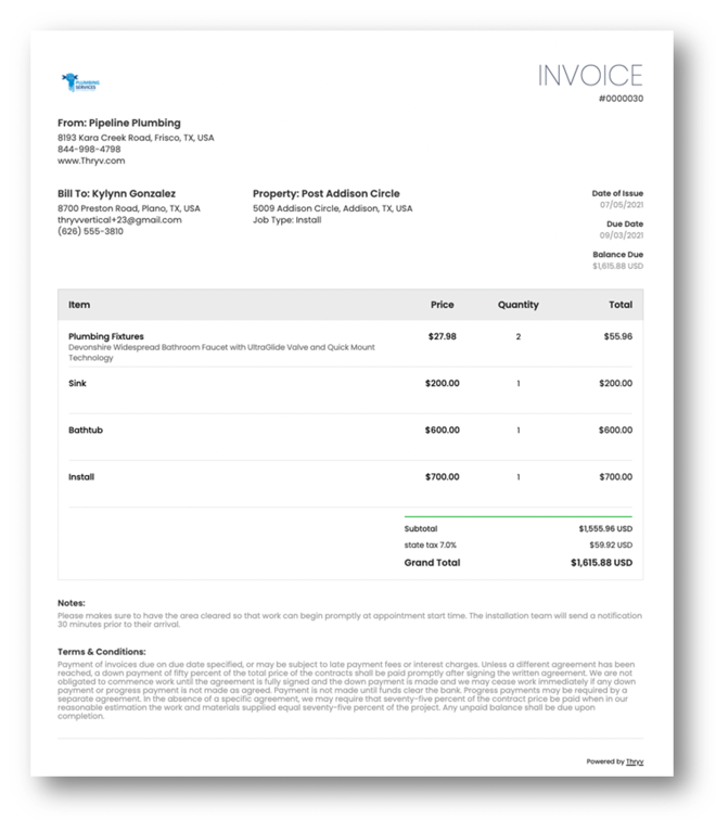 sample invoices for clients that do not pay